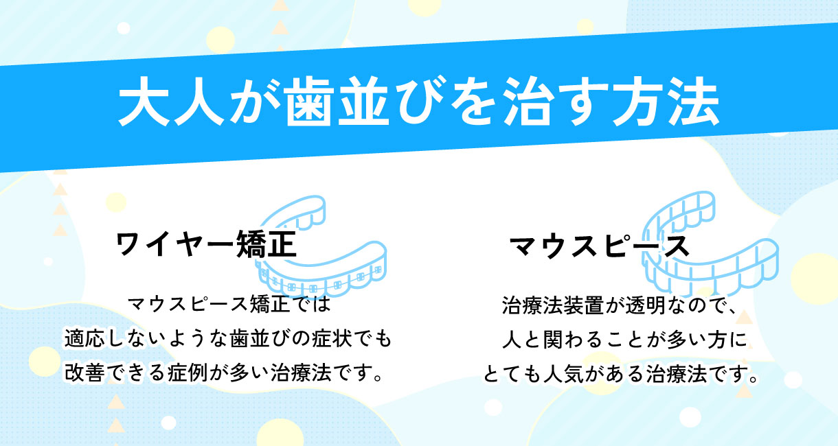 大人が歯並びを治す方法