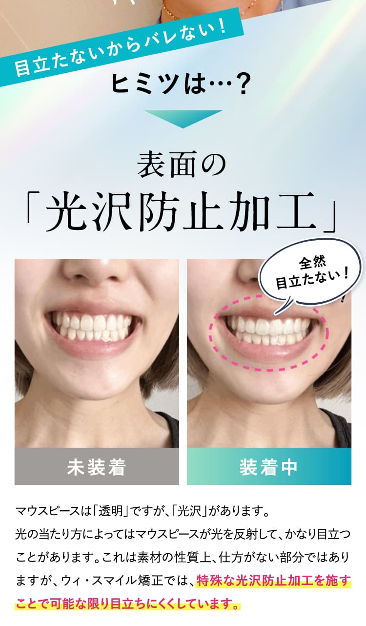 表面の「光沢防止加工」