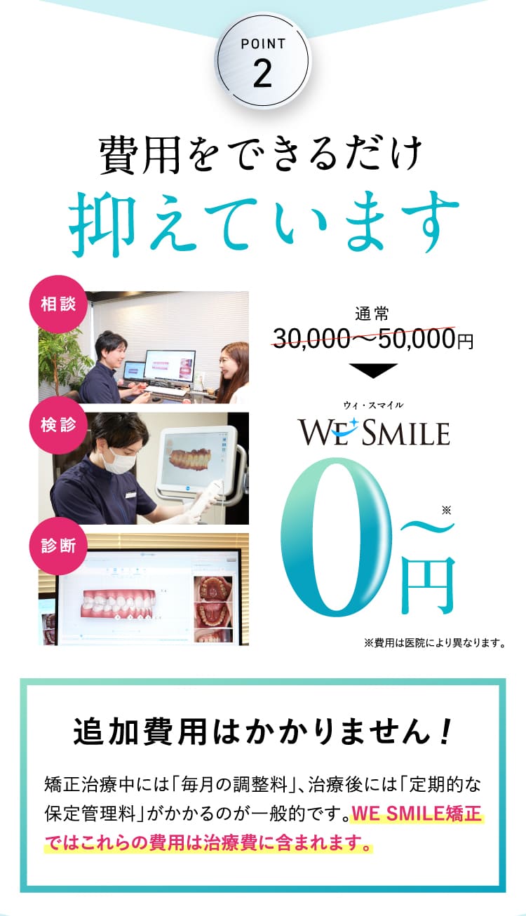 用をできるだけ抑えています