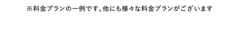 ※料金プランの一例です。他にも様々な料金プランがございます