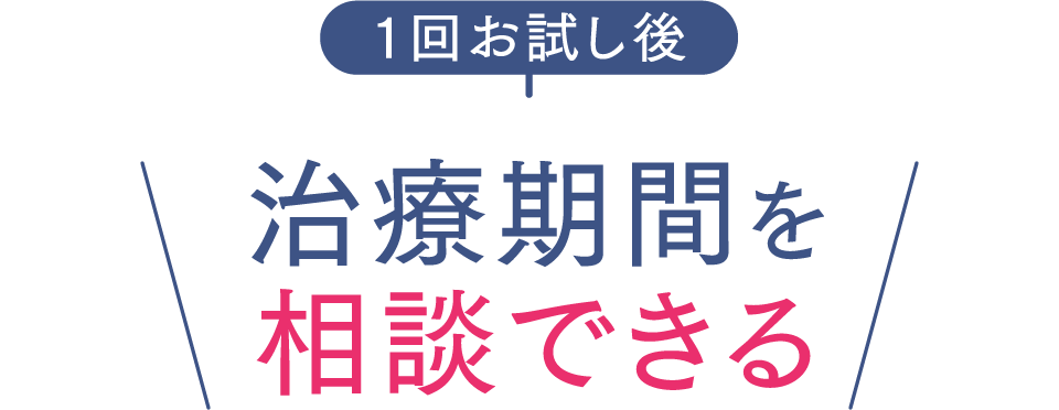 1回お試し後治療期間を相談できる